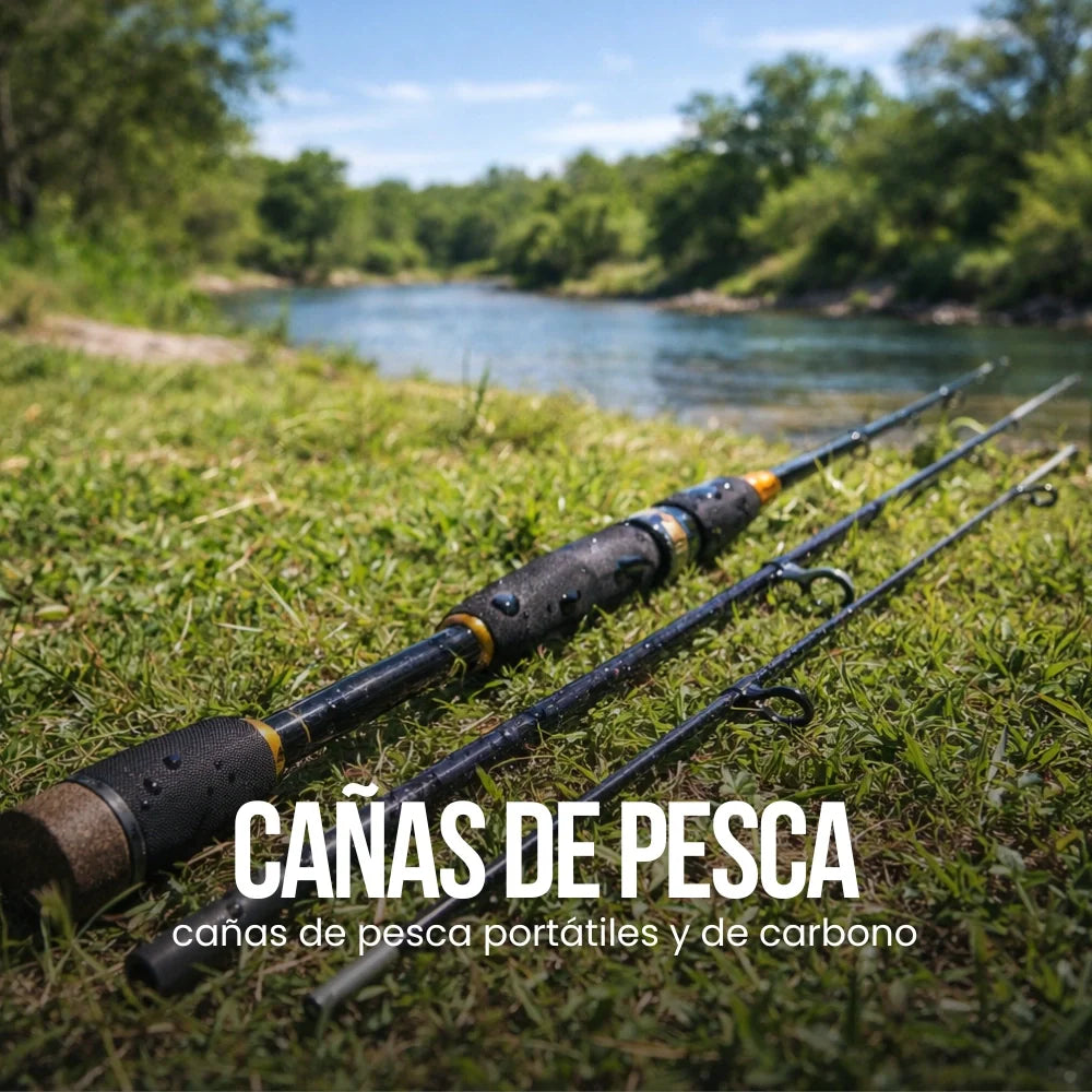 recolección de productos banner cañas de pesca
