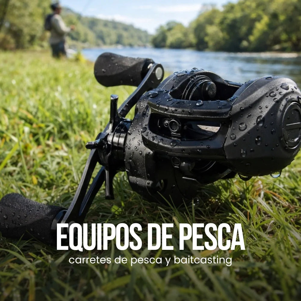 recolección de productos banner carretes de pesca y baitcasting
