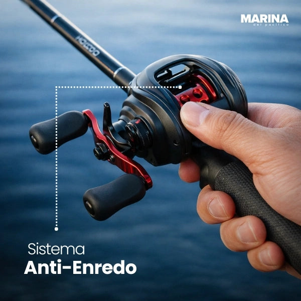 Carrete de Pesca Profesional Black Phantom X + Kit Premium GRATIS con Lentes Polarizadas UV400 y Estuche Protector EVA