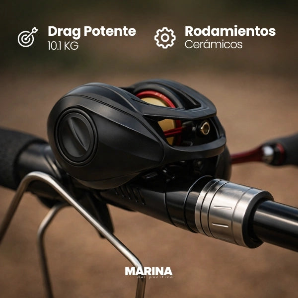 Carrete de Pesca Profesional Black Phantom X + Kit Premium GRATIS con Lentes Polarizadas UV400 y Estuche Protector EVA