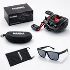Carrete de Pesca Profesional Black Phantom X + Kit Premium GRATIS con Lentes Polarizadas UV400 y Estuche Protector EVA