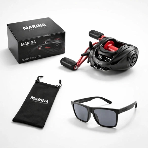 Carrete de Pesca Profesional Black Phantom X + Lentes Polarizadas UV400 GRATIS